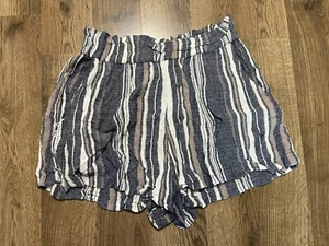 Angie Shorts, Women's Size Small, Blue White, Striped, Pull On - Picture 1 of 8