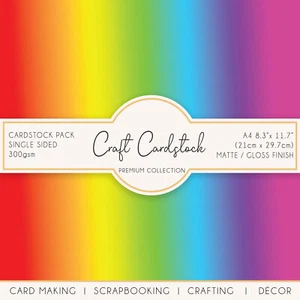 Spectrum Rainbow Scrapbooking Card Making A4 Cameo Cricut Craft 300gsm Cardstock - Picture 1 of 4