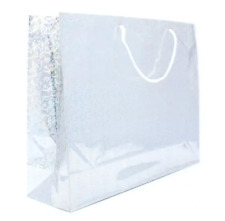 12 Large Silver Luxury  Gift Bags Big Birthday Presents Wrapping Pack of 12