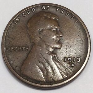 1913-S Lincoln Wheat Cent Penny Beautiful Coin Rare Date