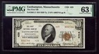 $10 Bill 1929 Easthampton, Massachusetts Type 2 National Bank Note PMG 63 EPQ