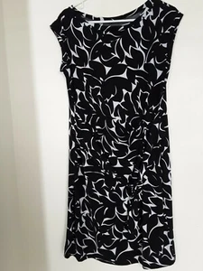 JBS Sleeveless Dress White Black Prints Sz L - Picture 1 of 3