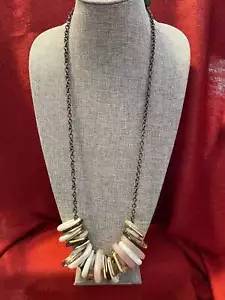 PONO Made in Italy Long Statement Necklace with Acrylic Charms - Picture 1 of 5
