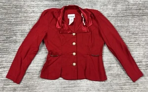 Petite Perceptions by Irene B Jacket Womens 6 Red Button Front Made in USA - Picture 1 of 12