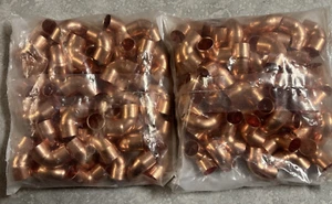 (2x50ea) Mueller WB01622 , 1/2" C x C , 90° Elbow Short Radius , 5/8" OD - Picture 1 of 3