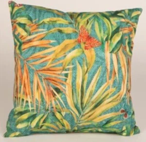 2 x Waterproof Indoor / Outdoor Teflon Coated Tropical Design Cushion Cover 45cm - Picture 1 of 1