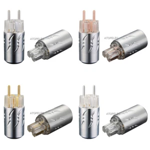 VIBORG Silver/Gold/Rhodium Plated Copper Schuko EU Male+IEC Female Power Plug512 - Picture 1 of 5