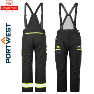 Portwest DX4 Winter Trousers Waterproof Detachable Braces Elastic Waist Overall - Picture 1 of 7