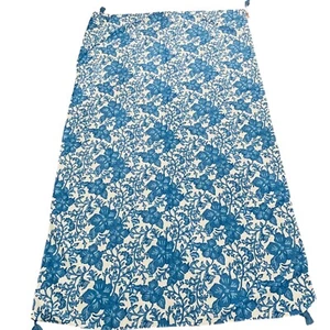 Copri sciarpa grande Vineyard Vines Marthas Vineyard blu floreale cotone seta - Foto 1 di 3