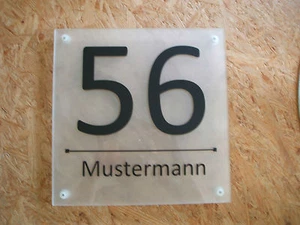 Targa Numero Civico Ca. 310 X 240 X 5 Mm Acril Testo Personalizzato Nuovo - Bild 1 von 1