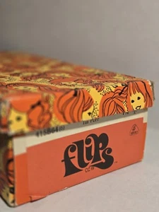Vtg Empty Shoe Box Girls FLIPS Brown Shoe Co Storage Prop 60's MOD BOX ONLY - Picture 1 of 16