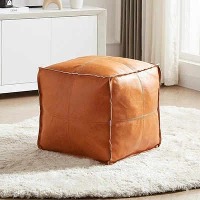 Unstuffed Ottoman Cover Pouf Quadratisches Sitzpouf Fußhocker Holster Ungefül... - Bild 1 von 4