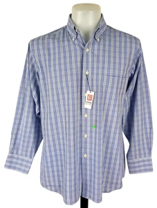CHAPS RALPH LAUREN Mens Blue L/S EVENING SHIRT Non Wrinkle - 16.5" - XL - 52" - Picture 1 of 13