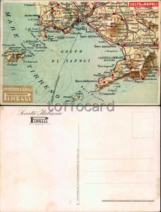 PUBBLICITA' IMPERMEABILI PIRELLI-CARTINA GOLFO DI NAPOLI-C96-125 - Picture 1 of 1