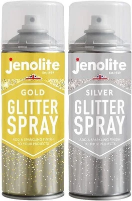 Jenolite Clear Glitter Spray Sealant - Gold/Silver - 400ml - Hobby & Craft Spray - Image 1 of 2
