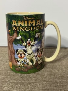 Disney Parks Animal Kingdom Safari Minnie Mickey Goofy Large Ceramic Mug 20oz - Foto 1 di 6