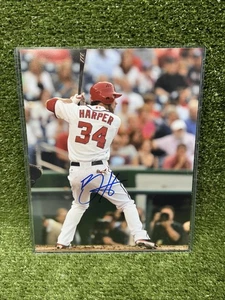 Foto firmata Bryce Harper Washington Nationals foto foto autografata Psa Coa - Foto 1 di 4