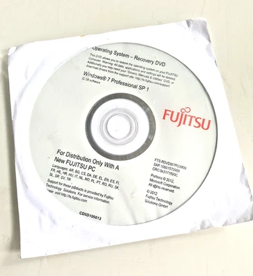 Fujitsu Win 7 Pro 32 Bit Betriebssystem DVD NEU UNGEÖFFNET - Bild 1 von 3