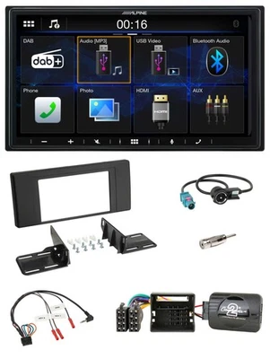 Alpine Bluetooth 2DIN Lenkrad DAB USB Autoradio für BMW X5 E53 2000-2006 - Bild 1 von 4