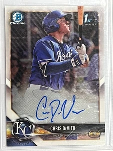 CHRIS DeVITO 2018 BOWMAN CHROME #CPA-CD CERTIFIED AUTOGRAPHED CARD ROYALS - Picture 1 of 2