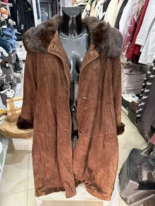 Mantel aus Echtem Leder Frau Tg42 Brown AM94 - Bild 1 von 6