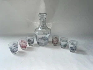 Verrerie Cristallerie D'Arques Liqueur Set Decanter 6 Glasses French Country - Picture 1 of 11
