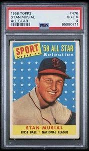 1958 Topps All Star #476 Stan Musial RC Rookie PSA 4 VG-EX Cardinals HOF - Picture 1 of 2