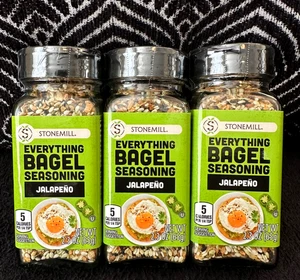3pk STONEMILL EVERYTHING BAGEL JALAPENO SEASONING SALAD TACOS EGGS BURGERS ETC - Picture 1 of 10