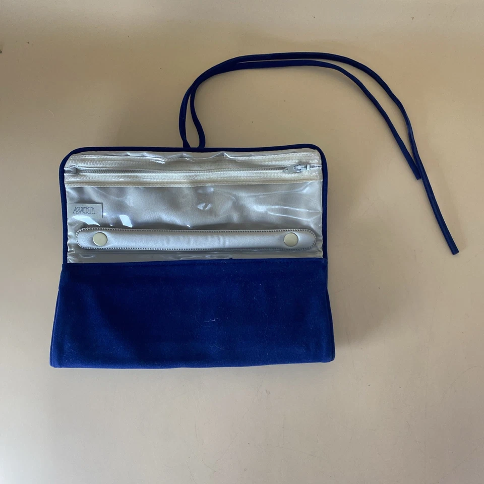 Avon  Travel Roll Up Cosmetic Bag Navy Blue - Image 1 of 4