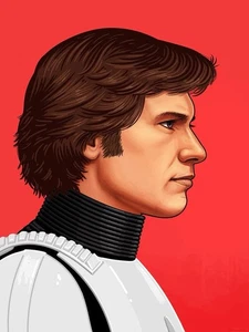 Han Solo by Mike Mitchell - Star Wars Portrait Print - Signed - Numbered - Mondo - Picture 1 of 1