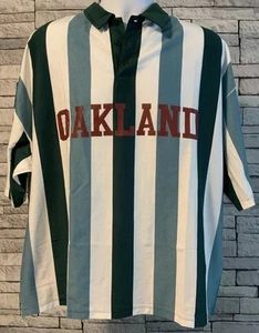 ASOS DESIGN oversized polo t shirt in green stripe size medium - Picture 1 of 7