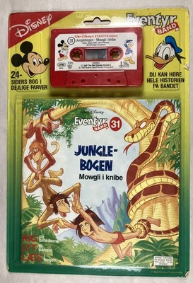 LIBRO Y CASETE DANÉS JUNGLE BOOK. Disney 1987 vintage. Sin abrir. Danish Lang. Foto 1 de 4
