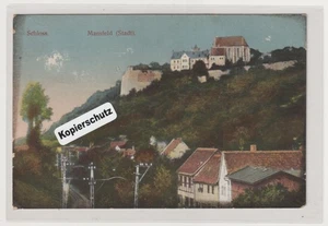 Mansfeld Schloss , Ortsansicht , Bahnlinie , gest. 1913 - Picture 1 of 2