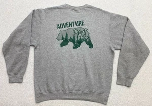 felpa vintage le moyne college adventure club felpa uomo grande grigia B6 - Foto 1 di 9