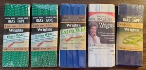5 Vintage Wrights Schrägband - Einzelfalte & Doppelfalte - FABRIKVERSIEGELT - Bild 1 von 1