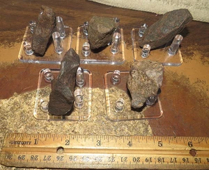 LOTTO 5 PEZZI DA 520Gms. CANYON DIABLO METEORITI DI FERRO TOP GRADE ARIZONA PATINA US - Foto 1 di 5