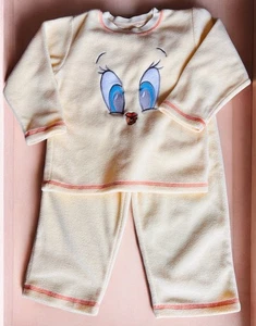 Looney Tunes Tweety Vogel Mädchen 2-teiliges Fleece Outfit Pyjama Set 3T - Bild 1 von 4