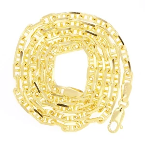 Italian 14k Yellow Gold Solid Anchor Mariner Chain Necklace 18" 3.5mm 13.6 grams - Picture 1 of 5