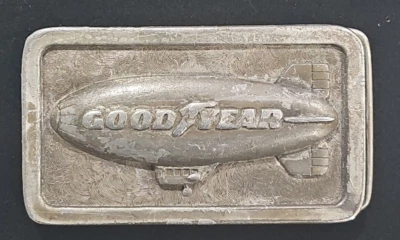 Vintage Good Year Tires & Rubber Co. Zeppelin Blimp Belt Buckle - Image 1 of 2