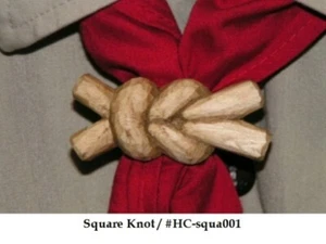 Hand Carved Square Knot Neckerchief Slide - Picture 1 of 1
