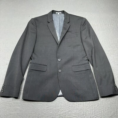 Express Blazer Mens 36 Short Gray Skinny Fit Innovator Wool Stretch Single Breas - Image 1 of 4