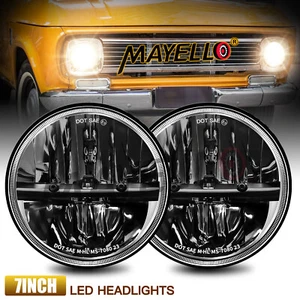 2x DOT 7"inch Round LED Headlights High&Low Beam For Chevy C10 C20 Pickup Truck - Picture 1 of 9