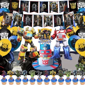 Transformer Kids Birthday Party Banner Foil Balloons Decoration Supplies Set AU - Picture 1 of 5