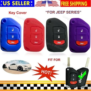 Silicone Case Fob Cover Entry Holder for Jeep Wrangler Gladiator 2020 Smart Key  - Picture 1 of 15