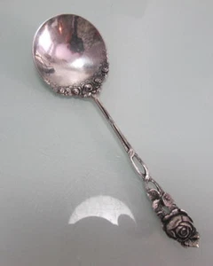 Sahnelöffel Rosenmuster Laffe Rose 800 Silber (A100) - Picture 1 of 4