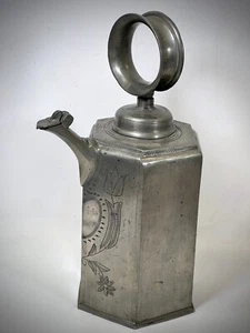 Large Prism Pot Pewter Eyelets / Schener Pot Dated 1789 Point on Grommet - Picture 1 of 19