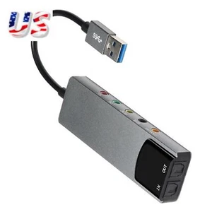 12Mbps USB 5.1 Channel External Audio Sound Card SPDIF Optical for PC Laptop - Picture 1 of 11