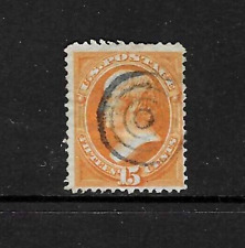 US Scott #152 Webster 15 cent, bright orange, no secret mark, Fine, with crease
