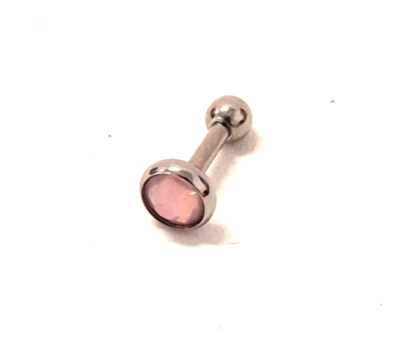 Cartilagem/Tragus Orelha Opalita 5mm Gema Rosa Calibre 16 1/4" Aço CONJUNTO de 2 - Imagem 1 de 3