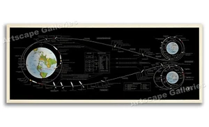 Apollo 11 Flight Path 1969 Moon Lunar Landing Mission NASA Poster - 24x60 - Picture 1 of 6
